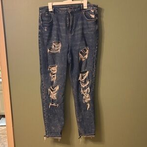 American Eagle Outfitters Ripped Blue Mom Jeans